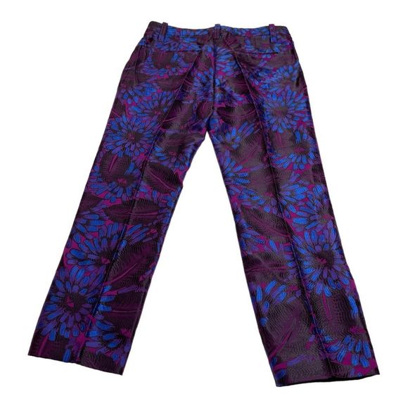 J Crew Garden Pant Midnight Floral Jacquard Pattern NWT Ankle Length Size 10 - Picture 4 of 14